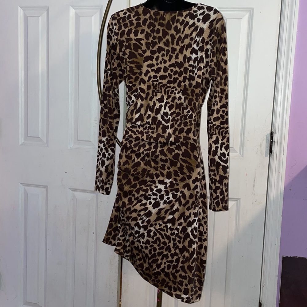 Michael Kors Ruched Leopard Bodycon-Size 6 - Picture 7 of 13